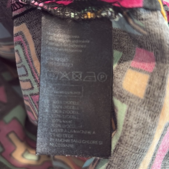 H&M Coachella Mens Small Geo Print Shirt Top Multicolor Button Short Sleeve - Picture 7 of 8